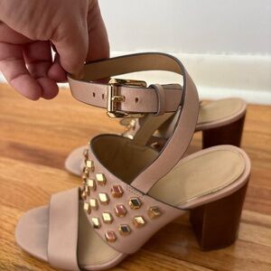Michael Kors Blush Heels with Gold Studs